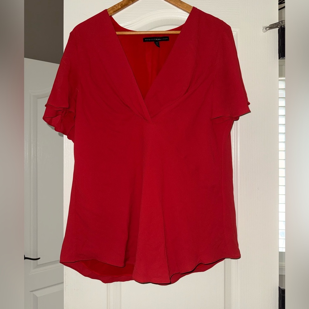 NWOT White House Black Market Women’s Red Blouse size 16